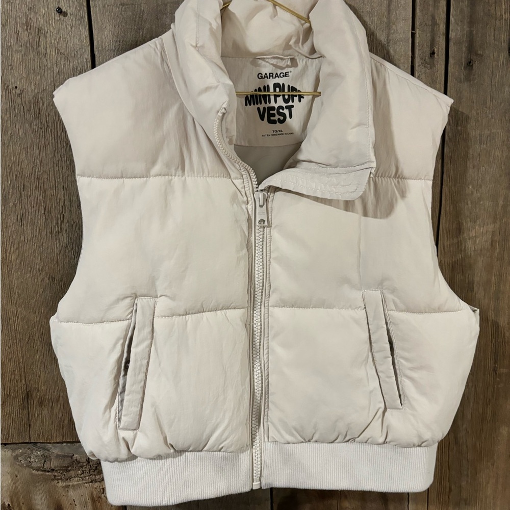 Garage White Puffer Vest
